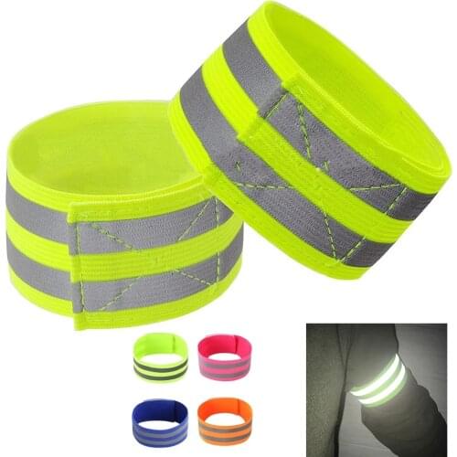 1Pair Cycling Arm Belt LED Reflective Light Arm Armband Strap Safety Belt For Night Running Cycling Reflective Armband Wristband
