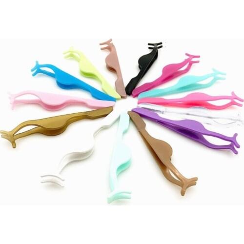 1pcs Plastic Eyelashes Extension Tweezers Auxiliary Clamp Clips Practice Beauty Eye Lash Makeup Tools