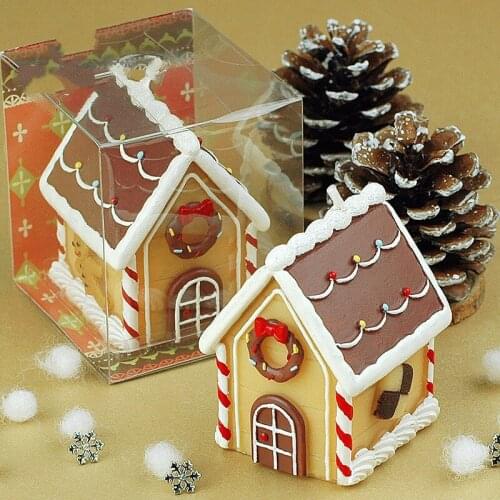 1pcs Christmas Party Decoration Creative Romantic Christmas Eve Gingerbread House Candle Best Gift