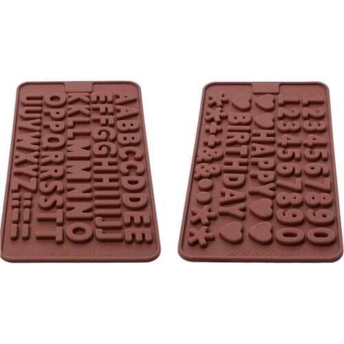 2 Pcs Silicone Mold Digital Letter Chocolate Candy Kitchen Mould DIY Baking Tools High Quality Bakeware Wholesale Cheap 2021