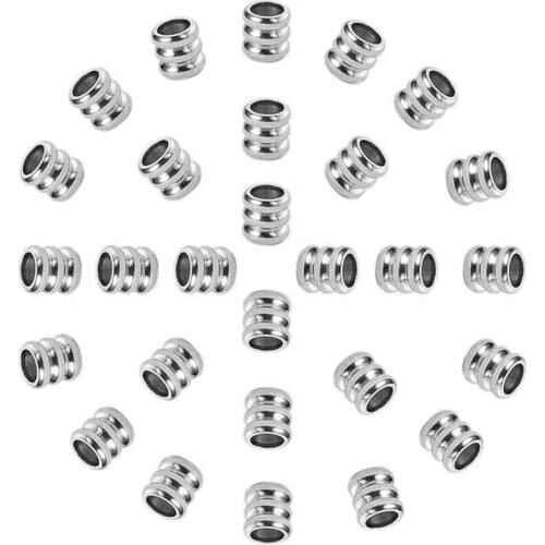 20pcs Stainless Steel Big Hole Spacer Beads Ring Inner hole 3/4/5/6mm for Bracelets Necklace Loose Beads DIY Jewelry Making