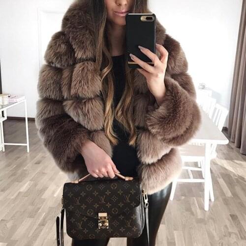 2020 autumn and winter thickened warm fur coat long sleeve hooded imitation rabbit fur coat temperament Fashion wm