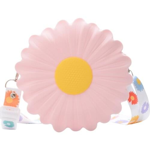 3D Silica Gel Kids Kindergarten Messenger Bags Children Shoulder Bag Daisy Toddler Crossbody Bags for Girls Cute Baby Coin Purse