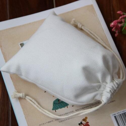 50pcs high quality canvas drawstring jewelry gift bag pouch handbag dust bag size 30*35cm with black sting and free shipping