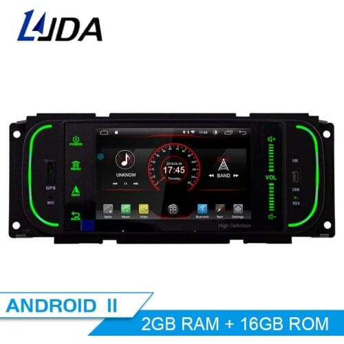 LJDA Android 10.0 1 Din Car Radio Multimedia Player GPS Navigation For Jeep Grand Cherokee Wrangler Sebring Dodge PT Cruiser RAM