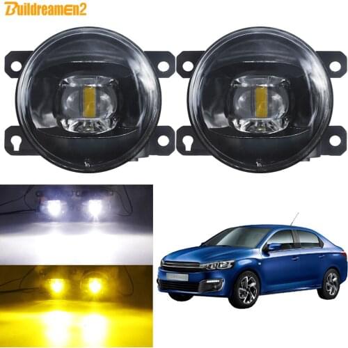 Car LED Fog Light Assembly 30W 8000LM Front Bumper Lens Fog Lamp 12V For Citroen C-Elysee 2012 2013 2014 2015 2016 2017 2018