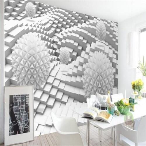 Beibehang Large custom wallpaper 3D stereo ball polygon modern living room sofa background decorative painting