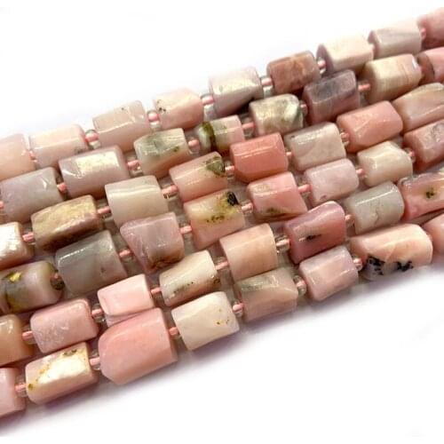 6x8mm Natural Pink Opal Stone Beads 15‘’ Column Barrel Spacer DIY Loose Beads For Jewelry Making Beads Bracelet Necklace