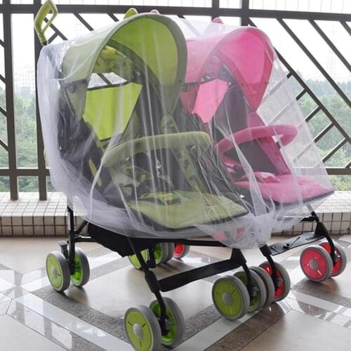 Twin Baby Breathable Stroller Mosquito Net Newborn Toddler Infant Pram Crip Netting Stroller Mosquito Insect Net