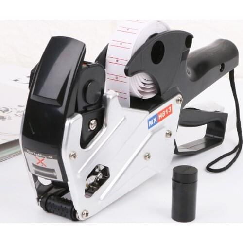 W3JD MX-H813 A-line 8 Digits Price Tag Labeler Labeller Label Paper For Retail Store Pricing Tag Display Tool + Ink Roller