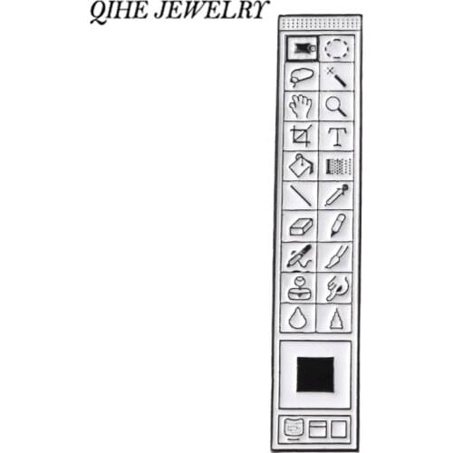 QIHE JEWELRY Photoshop Toolbar Lapel pins Designer Meme Brooches For Men Women Unisex Artists and Designers Jewelry