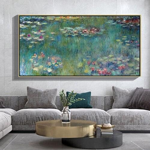 Monet Water Lotus Canvas Paintings Reproduction Impressionist Posters and Prints Nordic Wall Art Pictures for Bedroom Home Decor