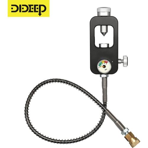 DIDEEP Mini Scuba Diving Oxygen Cylinder Tank Respirator Adapter Head 8MM Large to Small Bottle Adapters Heads with Strap Tube