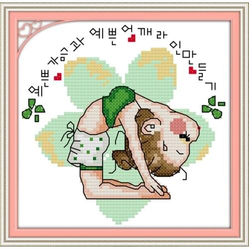 Yoga doll (3) cross stitch kit 14ct 11ct count print canvas stitches embroidery DIY handmade needlework plus