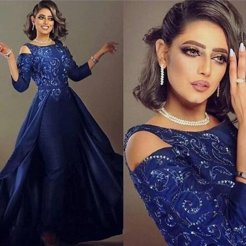 New Arrival Royal blue women evening dress Long 2021 Abendkleider formal dress Kaftan dubai Sexy evening gown dress party