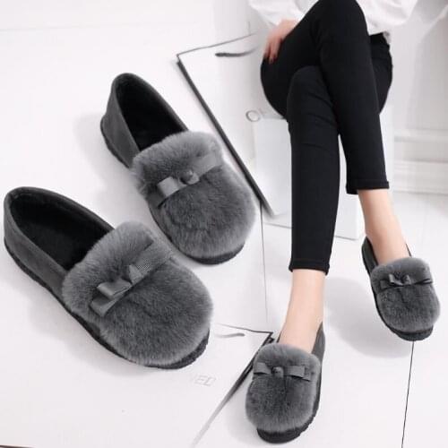 New Ladies Plush Ankle Boots Fashion Platform Winter Warm Fur Non-Slip Women Casual Soft Shoes Zapatos De Mujer Tenis Feminino
