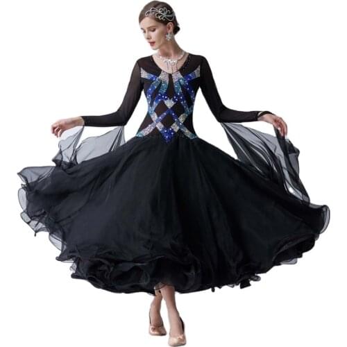 B-18498 Ballroom Dancing Dress Long Sleeve Modern Waltz Tango Dance Dress standard dance Ballroom Costume Dress For Sale