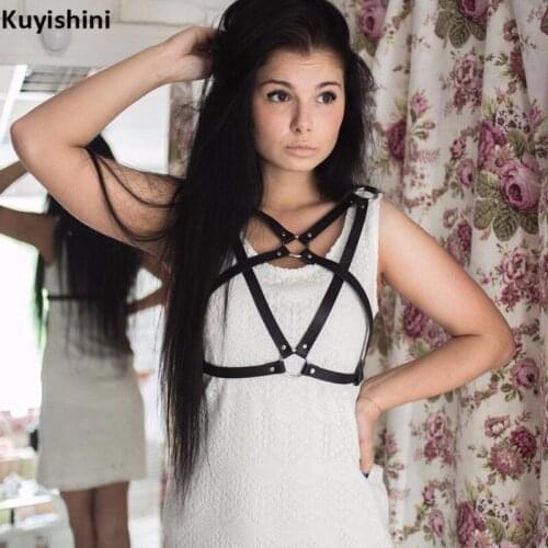 Hip Hop Tops Harness Bondage Belts Punk Gothic Women Girls Handcrafted Leather Harness Body Tassel Fringe Waist Belt Sword Belts