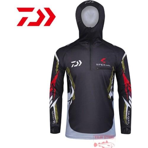 Long Sleeve Hooded Fishing Clothing New Outdoor Fishing Sun Protection Clothing Men Breathable Quick-drying UV Fishing Clothing