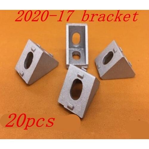 20pcs/lots 20 x 20 bracket corner fitting angle aluminum 20 x 20 L connector bracket fastener match use 2020 aluminum profile