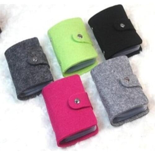 Vintage Womens Mens ID Credit Card Button Case Holder Wallet Organizer Gift 24 Bits Business Card Wallet