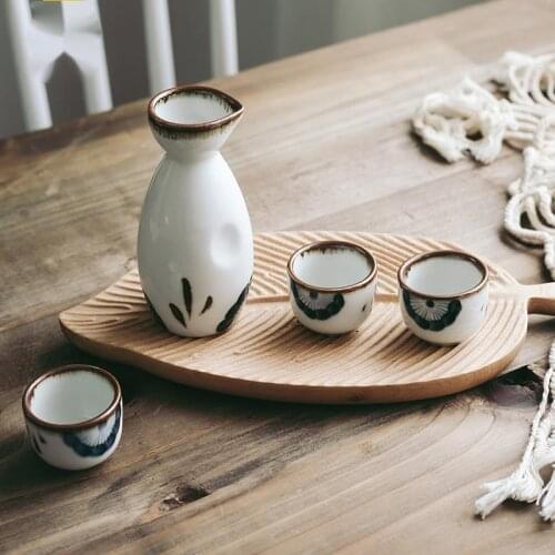 Japanese Ceramic Wine Decanter Set Hotel Restaurant Small Wine Set Mini Bar Tool Sake Flagon Vodka Cocktail Glass