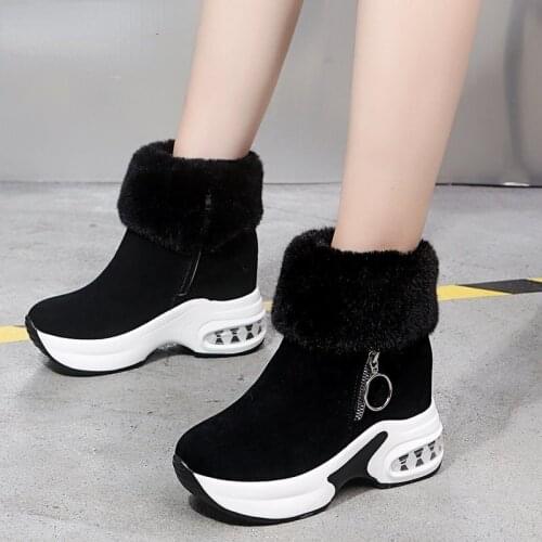 Women Ankle Boot Warm Plush Winter Shoes for Woman Boots High Heels Ladies Boot Women Snow Boots Winter Shoes Height Increasing