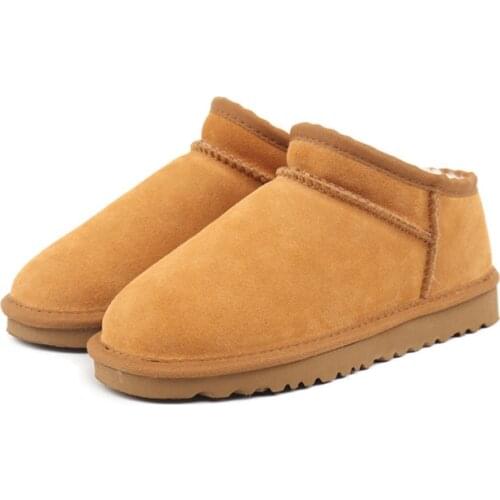 Women Australia Classic Style Snow Boots Winter Warm Leather Flats Warterproof High-quality Ankle Boots large size big 43 44