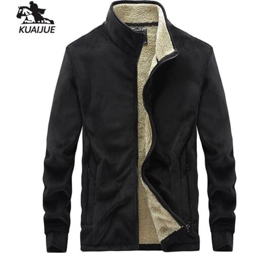 Winter Jacket Mens L-6XL 7XL 8XL New Fleece Top Mens Casual windbreaker youth jackets Solid color Warm coats men clothing 877