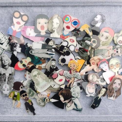 10/5/3PCS Cute Brooch Pins for Woman Brooches Cartoon Models Acrylic Brooch Clothing Jewelry Accessories Wholesale