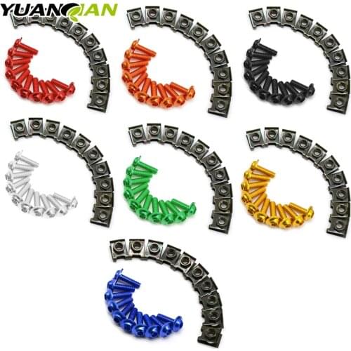 10pcs 6mm CNC Motorcycle Fairing body work Bolts Screws For honda pcx crf 250 cb 400 crf 230 goldwing gl1800 hornet cb600f KTM