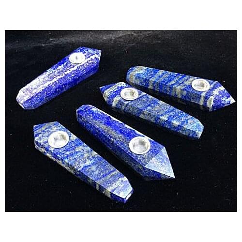 10 Pcs Wholesale ! Natural Lapis Lazuli stone Quartz Crystal Smoking Pipe