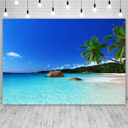 225/150cm Beach Sea View Scenery Photography Background Party Backdrop Baby Photo Backdrop Studio Supplies Props Home Decor