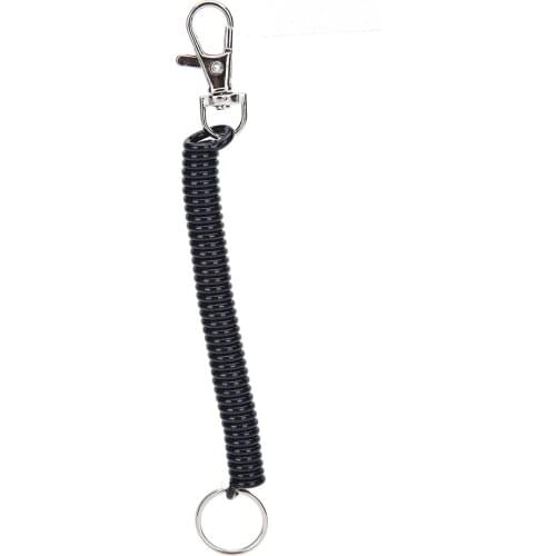 2x Tactical Retractable Elastic Rope Securit Gear Tool Hiking Camping Keychain