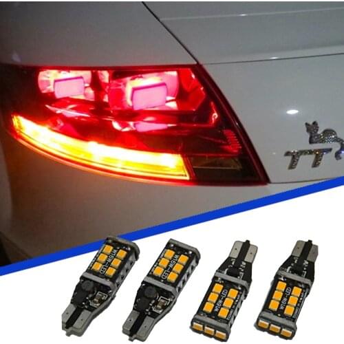 4pcs Auto LED Bulbs Error Free T15 2835 15smd Car LED Lights Turn Signals Lamps For Audi TT MK2 8J 2006-2014 accessories