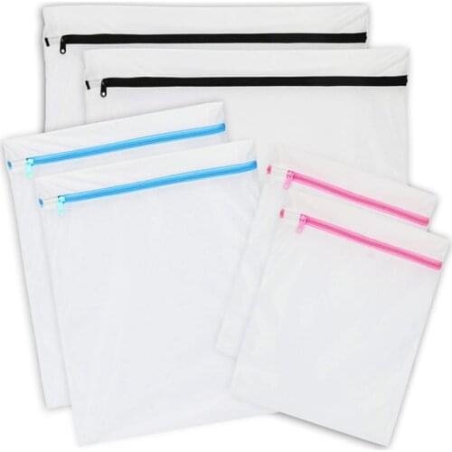 6 Size White Coarse Mesh Laundry Bags for Washing Machines Lingerie Laundry Wash Bags Modern Polyester Laundry Bag