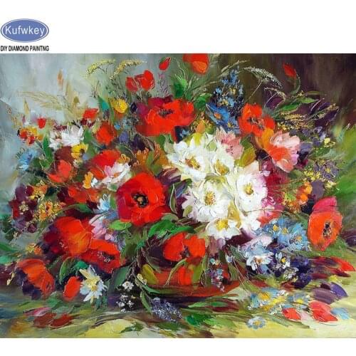 NEW Arrival poppy flower 5D Diy Diamond Painting Full flower Mosaic Pasted Embroidery Needlework Cross Stitch kits Home art gift