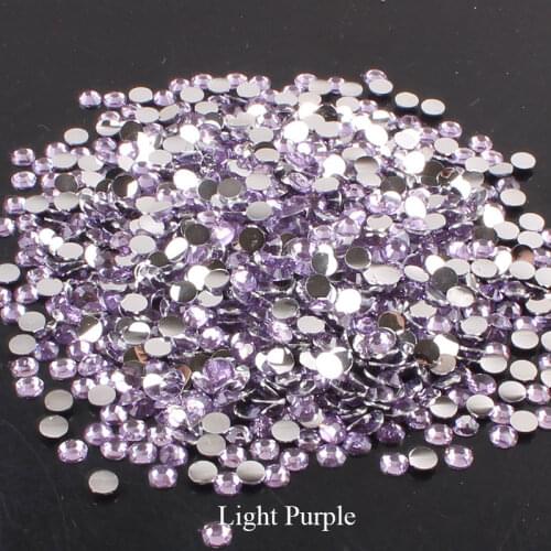 HotFix Stones for Clothes Decoration FlatBack Resin Light Purple Rhinestones Strass Back Iron Crystal Applique DIY Nail Art E