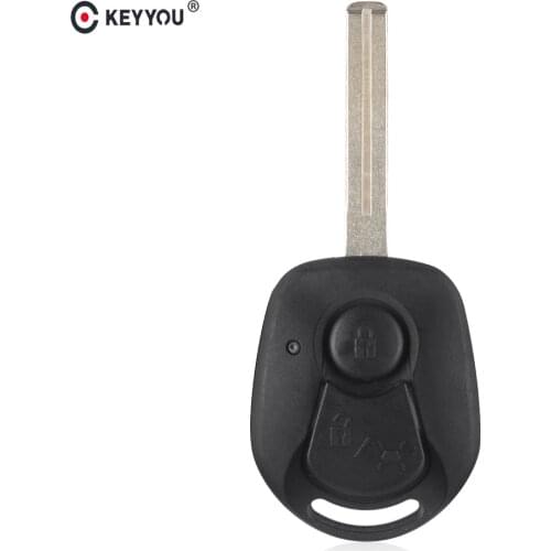 KEYYOU 10X Remote Key Shell Case For SSANGYONG Rexton RX7 Uncut Blade 2 Buttons Car Key FOB Cover Case Replacement
