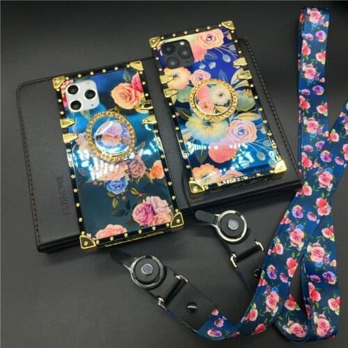 Fashion Glitter Blu-Ray Soft Square Cover Retro Flower Case for Motorola Moto G 5G Moto G Stylus 2021 G Power G Play One 5G Ace