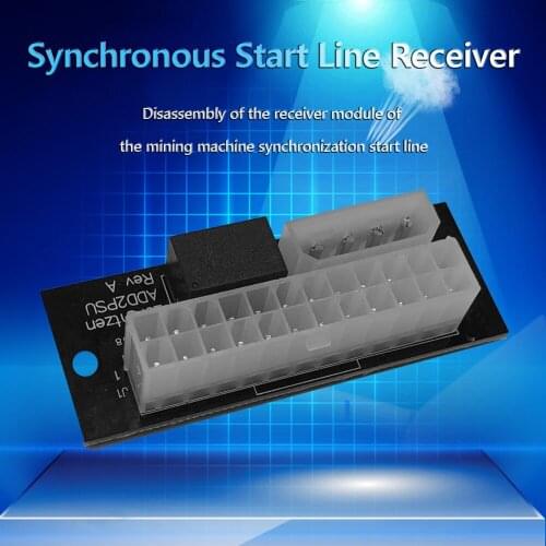 Dual PSU Adapter ATX 24-Pin to Molex 4 Pin Power Supply Synchronous Starter Extender Board for Bitcoin Miner Mining