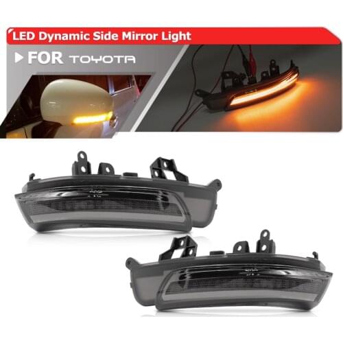 2x Smoked Dynamic Led Turn Signal Light Side Wing Mirror Blinker Indicator For Toyota Wish Prius Reiz Mark X Crown Avalon