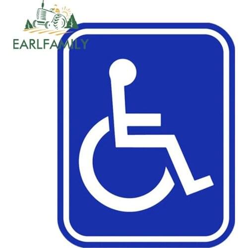 EARLFAMILY 13cm x 10.2cm for Disabled Sign Vinyl Car Stickers Refrigerator Windshield Decal Waterproof Trunk Car Assessoires