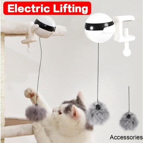 Electric Automatic Lifting Cat Ball Toy Teaser Toys Interactive Puzzle Smart Cat-Stick Pet Ball Pet Supply Lifting Ball Electric