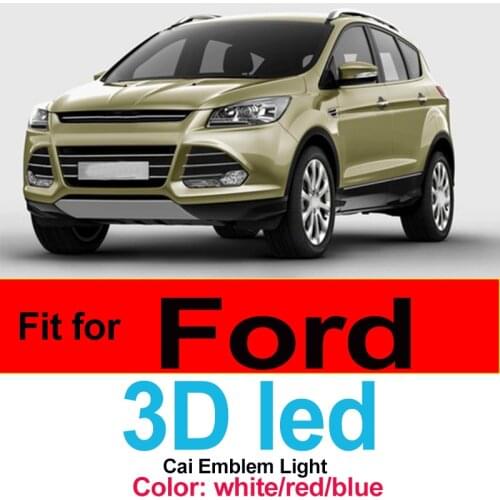 14.5cm*5.6cm Front Rear Trunk Boot Emblem 3D Led Light Car Decoration Lamp Auto Badge for FOCUS, MONDEO, Kuga Car Accessories
