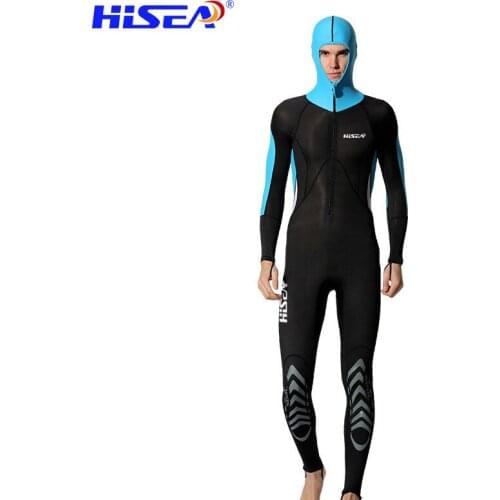Hisea 0.5mm Men Wetsuit Full Body With Cap UV Protection Scuba Diving Wetsuit Swimming Surfing Snorkeling Spearfishing Wetsuit
