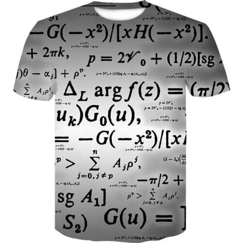 Harajuku Physics Formula Math T shirt 3D Print Mens T-shirts 3D printed Loose Brand Streetwear funny t shirts men clothes 2020