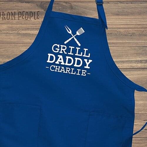Custom Grill Daddy Mens Apron,Personalized Chef Gift,Fathers Day Kitchen Gift,Funny And Humorous BBQ Apron,Grill master apron