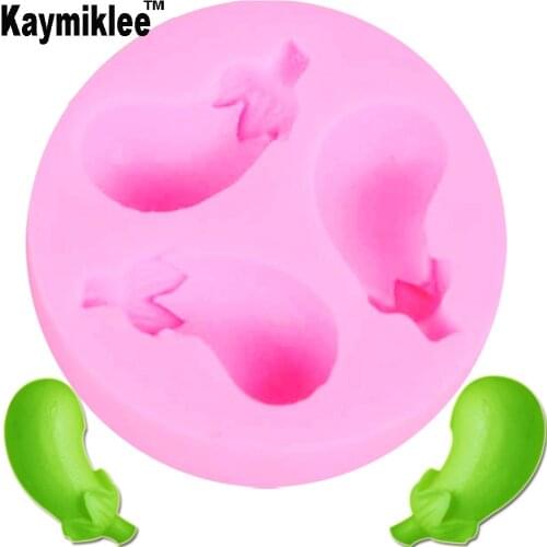Kaymiklee M051 Fantastic 2015 Novelty 3D Eggplant Fondant Silicone Sugar Craft DIY Cake Mold