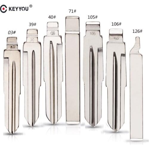 KEYYOU 10X #03 39 40 71 105 106 126 Remote Key Blade For Chevrolet Cruze Epica Lova Camaro Impala Captiva Aveo Spark Blank